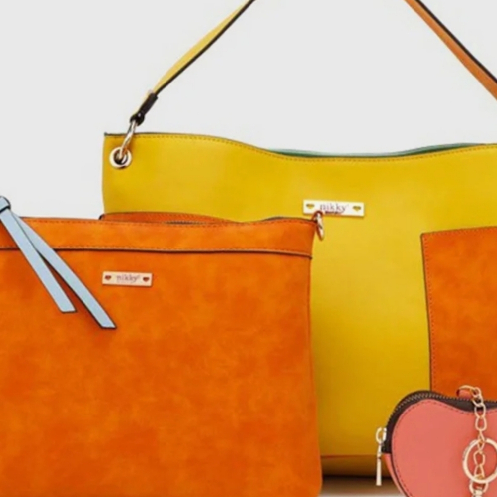 Nicole Lee Orange and Yellow Crossbody Bag 3 Pieces